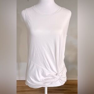 EUC, Fabletics, Side Tie Athletic Tank Top, White, Size Small